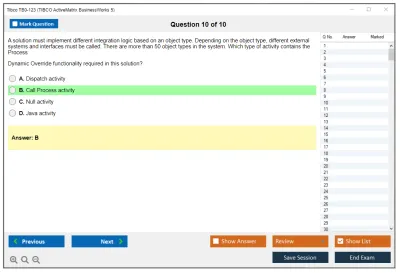 Tibco TB0-123 TIBCO ActiveMatrix BusinessWorks 5 Practice test exam simulator test engine exam Prep practice test questions answers Image 10