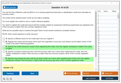 Microsoft DP-100 Designing and Implementing a Data Science Solution on Azure Practice test exam simulator test engine exam Prep practice test questions answers Image 10