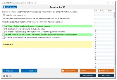 Veritas VCS-276 Administration of Veritas NetBackup 8.0 Practice test exam simulator test engine exam Prep practice test questions answers Image 1