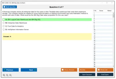 IBM C2090-102 IBM Big Data Architect Practice test exam simulator test engine exam Prep practice test questions answers Image 6