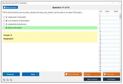 Zend 200-500 Zend PHP 5 Certification Practice test exam simulator test engine exam Prep practice test questions answers Image 11