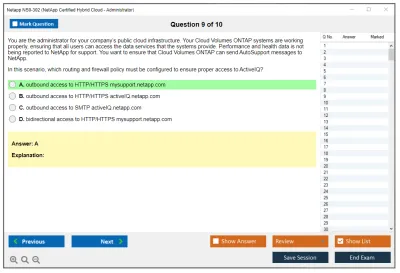 Netapp NS0-302 NetApp Certified Hybrid Cloud Administrator Practice test exam simulator test engine exam Prep practice test questions answers Image 9