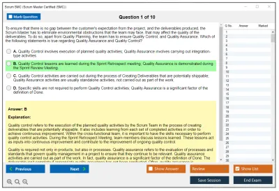 Scrum SMC Scrum Master Certified (SMC) Practice test exam simulator test engine exam Prep practice test questions answers Image 1