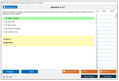 IBM C1000-123 IBM Robotic Process Automation v20.12.x Developer Practice test exam simulator test engine exam Prep practice test questions answers Image 4