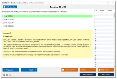 EMC E20-585 Data Domain Specialist Exam for Storage Administrators Practice test exam simulator test engine exam Prep practice test questions answers Image 10