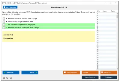 SAP C_HR890_24 SAP Certified Application AssociateSAP Commissions Practice test exam simulator test engine exam Prep practice test questions answers Image 4