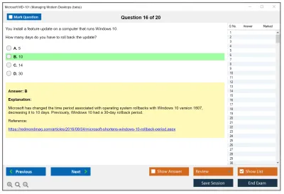 Microsoft MD-101 Managing Modern Desktops Practice test exam simulator test engine exam Prep practice test questions answers Image 16