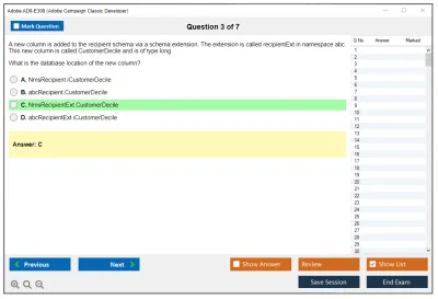 Adobe AD0-E308 Adobe Campaign Classic Developer Practice test exam simulator test engine exam Prep practice test questions answers Image 3
