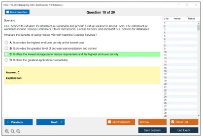 Citrix 1Y0-401 Designing Citrix XenDesktop 7.6 Solutions  Practice test exam simulator test engine exam Prep practice test questions answers Image 18