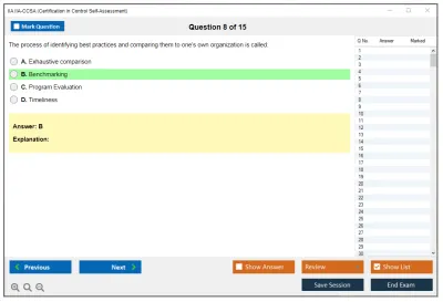 IIA IIA-CCSA Certification in Control Self-Assessment® (CCSA®) Practice test exam simulator test engine exam Prep practice test questions answers Image 8