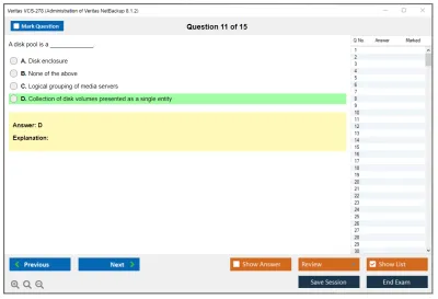 Veritas VCS-278 Administration of Veritas NetBackup 8.1.2 Practice test exam simulator test engine exam Prep practice test questions answers Image 11
