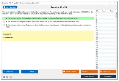 Oracle 1z0-416 PeopleSoft 9.2 Human Resources Essentials Practice test exam simulator test engine exam Prep practice test questions answers Image 10