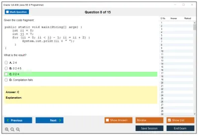 Oracle 1z0-808 Java SE 8 Programmer I Practice test exam simulator test engine exam Prep practice test questions answers Image 8