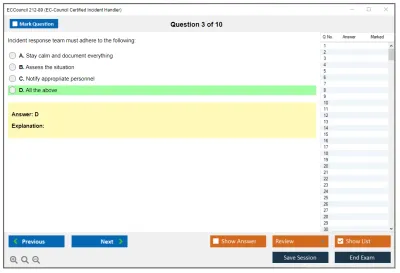 ECCouncil 212-89 EC Council Certified Incident Handler (ECIH v3) Practice test exam simulator test engine exam Prep practice test questions answers Image 3