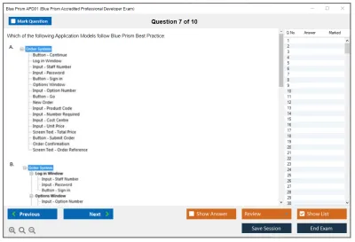 Blue Prism APD01 Blue Prism Professional Developer Practice test exam simulator test engine exam Prep practice test questions answers Image 7