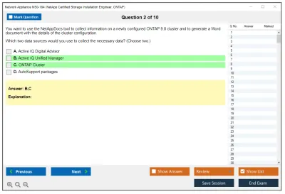 Network Appliance NS0-184 NetApp Certified Storage Installation Engineer - ONTAP Practice test exam simulator test engine exam Prep practice test questions answers Image 2