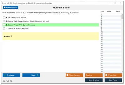 Oracle 1z0-1060 Oracle Accounting Hub Cloud 2019 Implementation Essentials Practice test exam simulator test engine exam Prep practice test questions answers Image 8