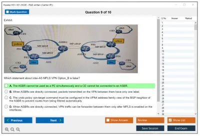 Huawei H31-161 HCIE - R&amp;S written (Carrier IP) Practice test exam simulator test engine exam Prep practice test questions answers Image 9
