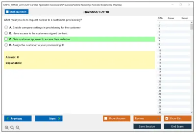 SAP C_THR83_2211 SAP Certified Application AssociateSAP SuccessFactors Recruiting: Recruiter Experience 1H/2022 Practice test exam simulator test engine exam Prep practice test questions answers Image 9