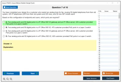 Avaya 37820X Avaya Midsize Solution Design Exam Practice test exam simulator test engine exam Prep practice test questions answers Image 7