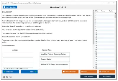 Microsoft 70-414 Implementing an Advanced Server Infrastructure Practice test exam simulator test engine exam Prep practice test questions answers Image 2