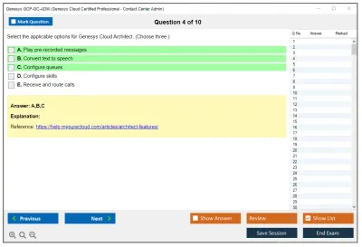 Genesys GCP-GC-ADM Genesys Cloud Certified Professional - Contact Center Administration Practice test exam simulator test engine exam Prep practice test questions answers Image 4