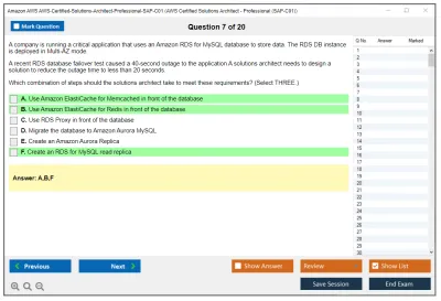 Amazon AWS AWS-Certified-Solutions-Architect-Professional-SAP-C01 AWS Certified Solutions Architect - Professional (SAP-C01) Practice test exam simulator test engine exam Prep practice test questions answers Image 7