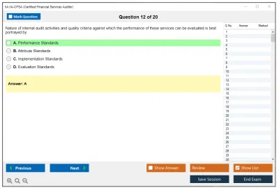 IIA IIA-CFSA Certified Financial Services Auditor Practice test exam simulator test engine exam Prep practice test questions answers Image 12