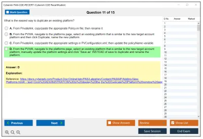 CyberArk PAM-CDE-RECERT CyberArk CDE Recertification Practice test exam simulator test engine exam Prep practice test questions answers Image 11