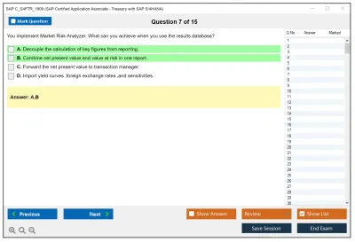 SAP C_S4FTR_1809 SAP Certified Application Associate - Treasury with SAP S/4HANA Practice test exam simulator test engine exam Prep practice test questions answers Image 7