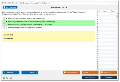 SAP C_HCDEV_01 SAP Certified Development AssociateSAP HANA Cloud 1.0 Practice test exam simulator test engine exam Prep practice test questions answers Image 2