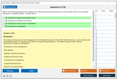 Isaca CRISC Certified in Risk and Information Systems Control Practice test exam simulator test engine exam Prep practice test questions answers Image 8