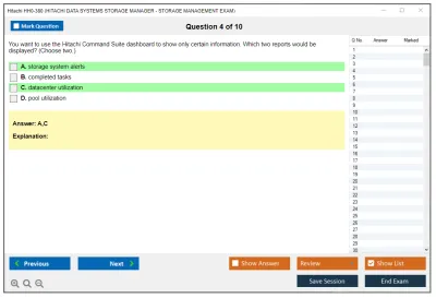Hitachi HH0-380 HITACHI DATA SYSTEMS STORAGE MANAGER - STORAGE MANAGEMENT EXAM Practice test exam simulator test engine exam Prep practice test questions answers Image 4