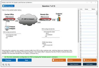 Alcatel-Lucent 4A0-104 Alcatel-Lucent Services Architecture Practice test exam simulator test engine exam Prep practice test questions answers Image 7