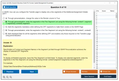 Oracle 1z0-548 Oracle E-Business Suite R12 Human Capital Management Essentials Practice test exam simulator test engine exam Prep practice test questions answers Image 9