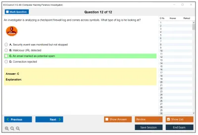 ECCouncil 312-49 Computer Hacking Forensic Investigator Practice test exam simulator test engine exam Prep practice test questions answers Image 12