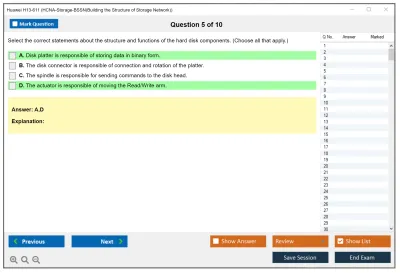 Huawei H13-611 HCNA-Storage-BSSN(Building the Structure of Storage Network) Practice test exam simulator test engine exam Prep practice test questions answers Image 5