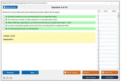Salesforce DEV-401 Building Applications with Force.com and Visualforce Practice test exam simulator test engine exam Prep practice test questions answers Image 5