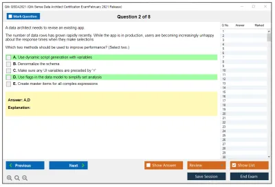 Qlik QSDA2021 Qlik Sense Data Architect Certification Exam - February 2021 Release Practice test exam simulator test engine exam Prep practice test questions answers Image 2
