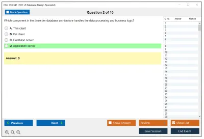 CIW 1D0-541 CIW v5 Database Design Specialist Practice test exam simulator test engine exam Prep practice test questions answers Image 2
