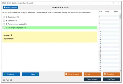 IFPUG I40-420 Certified Function Point Specialist Practice test exam simulator test engine exam Prep practice test questions answers Image 9