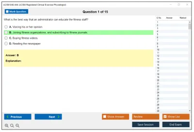 ACSM 040-444 ACSM Registered Clinical Exercise Physiologist Practice test exam simulator test engine exam Prep practice test questions answers Image 1