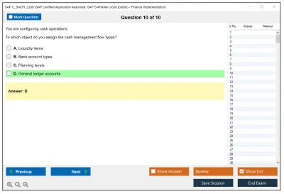 SAP C_S4CFI_2208 SAP Certified Application Associate: SAP S/4HANA Cloud (public) - Finance Implementation Practice test exam simulator test engine exam Prep practice test questions answers Image 10