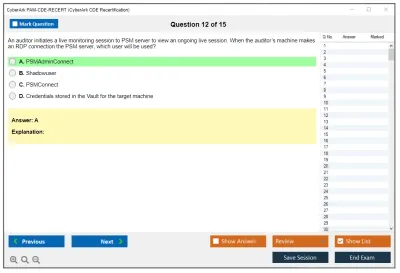 CyberArk PAM-CDE-RECERT CyberArk CDE Recertification Practice test exam simulator test engine exam Prep practice test questions answers Image 12