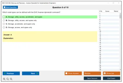 EMC E20-594 Backup and Recovery - Avamar Specialist Exam for Implementation Engineers Practice test exam simulator test engine exam Prep practice test questions answers Image 9