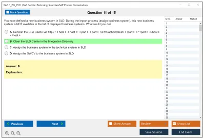 SAP C_PO_7521 SAP Certified Technology AssociateSAP Process Orchestration Practice test exam simulator test engine exam Prep practice test questions answers Image 11