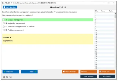 Exin ITSM20F IT Service Management Foundation based on ISO/IEC 20000 (ITSM20F.EN) Practice test exam simulator test engine exam Prep practice test questions answers Image 2