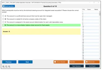 SAP C_TS4FI_1709 SAP Certified Application Associate - SAP S/4HANA for Financial Accounting Associates (1709) Practice test exam simulator test engine exam Prep practice test questions answers Image 8