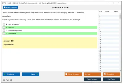 SAP C_HYMC_1802 SAP Certified Technology - SAP Marketing Cloud (1802) Implementation Practice test exam simulator test engine exam Prep practice test questions answers Image 4