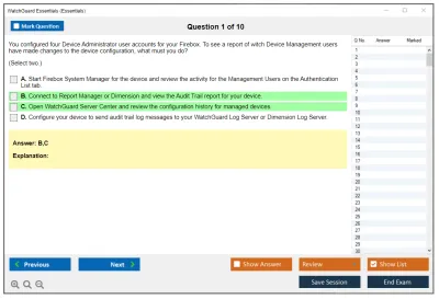 WatchGuard Essentials Fireware Essentials Exam Practice test exam simulator test engine exam Prep practice test questions answers Image 1